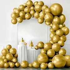 KatchOn Gold Balloon Arch Kit - 150 Pcs Different Sizes | Gold Chrome Balloon...