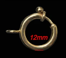 12mm JUMBO HEAVY DUTY 14k Solid Yellow Gold Large Spring Ring Clasp OPEN Jump