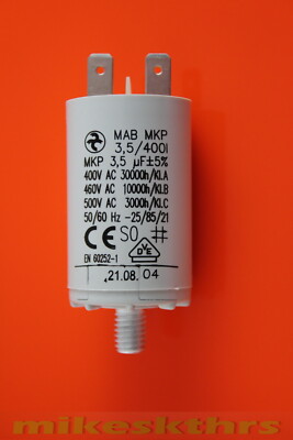 3,5H3-KBS 3,5uF 3,5µF 450V Anlaufkondensator Motorkondensator A Typ. Versand DHL