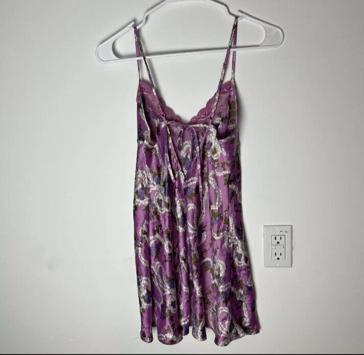 UNDERCOVER Abito Slip Camicia da Notte Victoria Secret Perla Floreale Raso Bordo Pizzo Taglia S Mgd