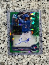 2022 Bowman Chrome SEBASTIAN ESPINO Green Ice Refractor Rookie Prospect Auto /99