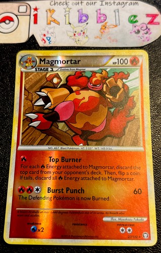 Magmortar 27/102 LP Reverse Holo HGSS Heart Gold Soul Silver Triumphant Pokémon