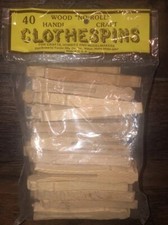 Forster Vintage Clothespins 40 Wood No-Roll Handi Craft Made in USA Project New