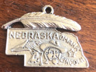 Vintage Mafco NEBRASKA Map Metal Charm Cornhusker State — photo 2