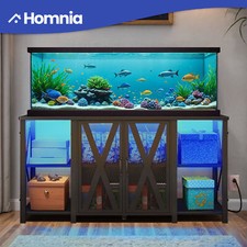 120 Gallons Aquarium STAND ONLY Terrarium Cabinet w/ LED Lights  Power Outlets