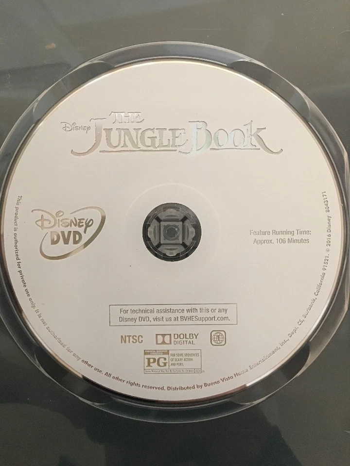 The Jungle Book Dvd 2016 Disc Only,Family,Adventure Disney Authentic Live Action - Image 2 of 2