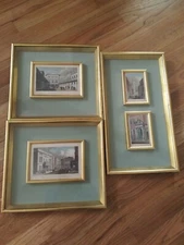 3 Orig Art Pictures of Hand Colored Engravings Thomas Hosmer Shepherd With COAs 