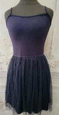 Victorian Trading Tutu Lace Slip Dress Navy Blue Nightgown S