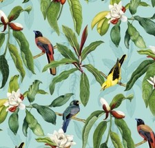 Osborne & Little/Nina Campbell Fabric 'MICHELIA - TURQUOISE ' 2.4 METRES Outdoor