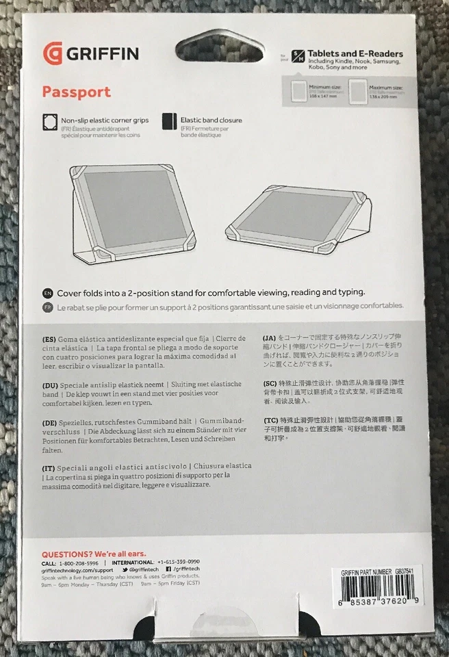 Griffin Passport Folio Protective Folding Case for S/M Tablets & E-Readers NEW - Image 2 of 2