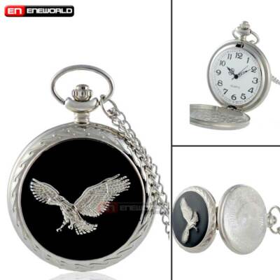 Antique Steampunk Pocket Watch Quartz Vintage Necklace Pendant Chain Gift Retro