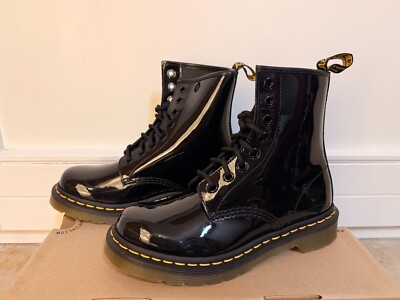 DR. MARTENS 1460 W Stiefelette Patent Lamper Lack Schwarz EU 36 UK 3 US 5 L