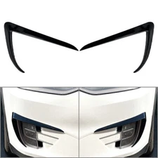 1 Pair Black Car Front Fog Light Lamp Eyebrow Cover Trim For Tesla Model X 15-20