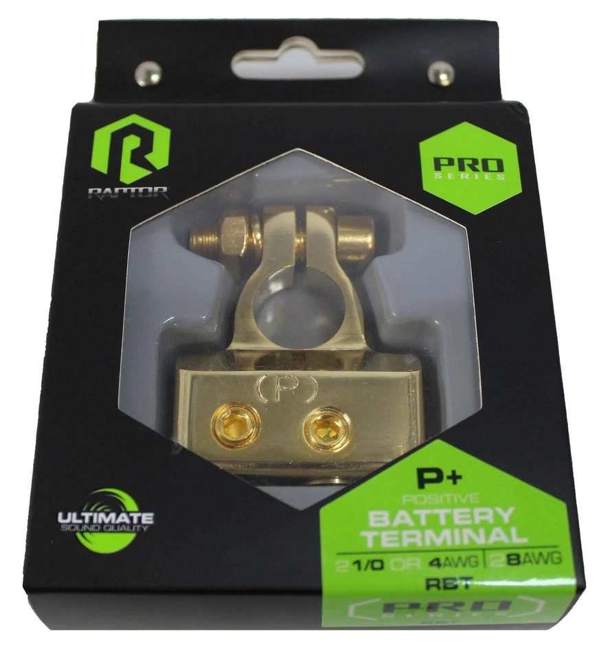Raptor Pro Series Gold Plated 1/0 or 4AWG to 8AWG Positive Battery Terminal RBT - Image 4 of 4