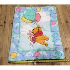 Vintage Winnie The Pooh Baby Crib Comforter Blanket Balloon Reversible