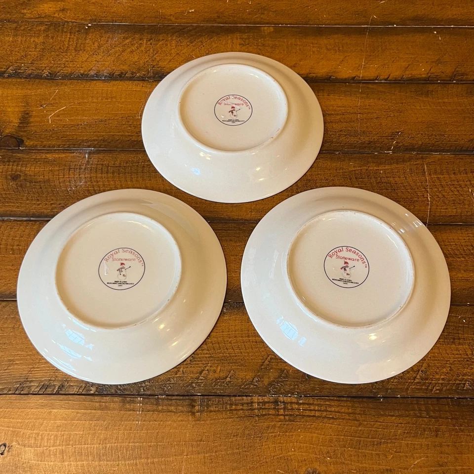 7-дюймовая рождественская тарелка Royal Seasons из керамики со снеговиком — узор желтая точка - Изображение 2 из 2