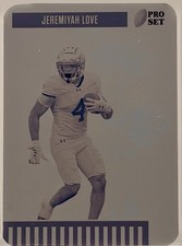 2025 Pro Set Metal Football Cyan Printing Plate Jeremiyah Love 1/1