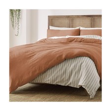 Duvet 100 Cotton Set, 3 Piece, Stone Washed Duvet Set Full/Queen Size 92" x ...