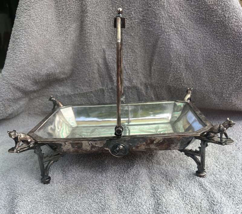 Superb Victorian Meriden B. Company 1112 Figural Swing Handle Basket