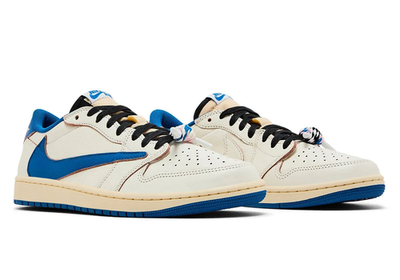 Travis Scott x Fragment Design x Air Jordan 1 Low OG White Blue