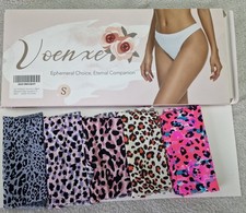 VOENXE Seamless Knickers Bikini Cut Womens Briefs 5 Pack Small