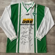 vintage signed shirt football Werder Bremen 1996 home puma  long sleeve size M