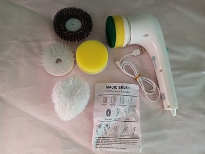 USB Bürste, Magic Brush, 5 Aufsätze, aufladbar, Neu 