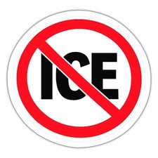 No ICE Sign  Civil Rights Statement Sticker, max. 4 x 4"