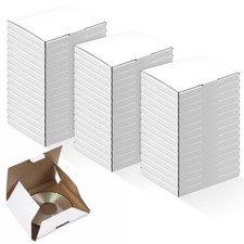 50 Pcs CD Mailer Boxes, 5 5/8" x 5" x 7/16" CD Shipping Sleeves, Mailer Cardboar