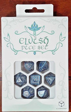 NEW Q-Workshop Elvish Cobalt & Silver Dice Se...
