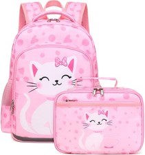 Girls Backpack for School Kids Backpack with Lunch Box Preschool Kindergarten...