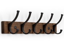 Optish Coat Rack Wall Mount, 16.5 Inches Wood Coat Hooks, Wall Hooks for