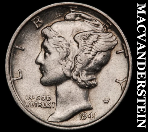 1941 Mercury Dime- Silver- Scarce High Grade Luster No Reserve #J4355
