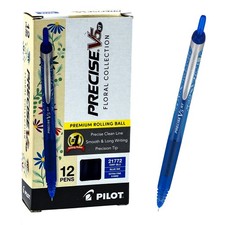 Pilot Precise V5 RT 21772 Rolling Ball Pen, Floral Collection, Blue Box of 12