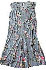 Tacera Plus Size 4XL Tank Dress Floral Nautical Sleeveless Flowy Feminine Whimsy