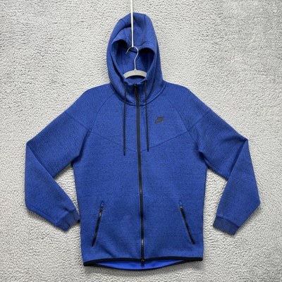 Nike Tech Fleece Jacket Mens Medium Blue Hooded Windrunner Full Zip 545277-481