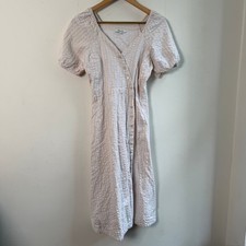 Madewell Textured Button-Front Midi Dress Cream Size 2 Excellent