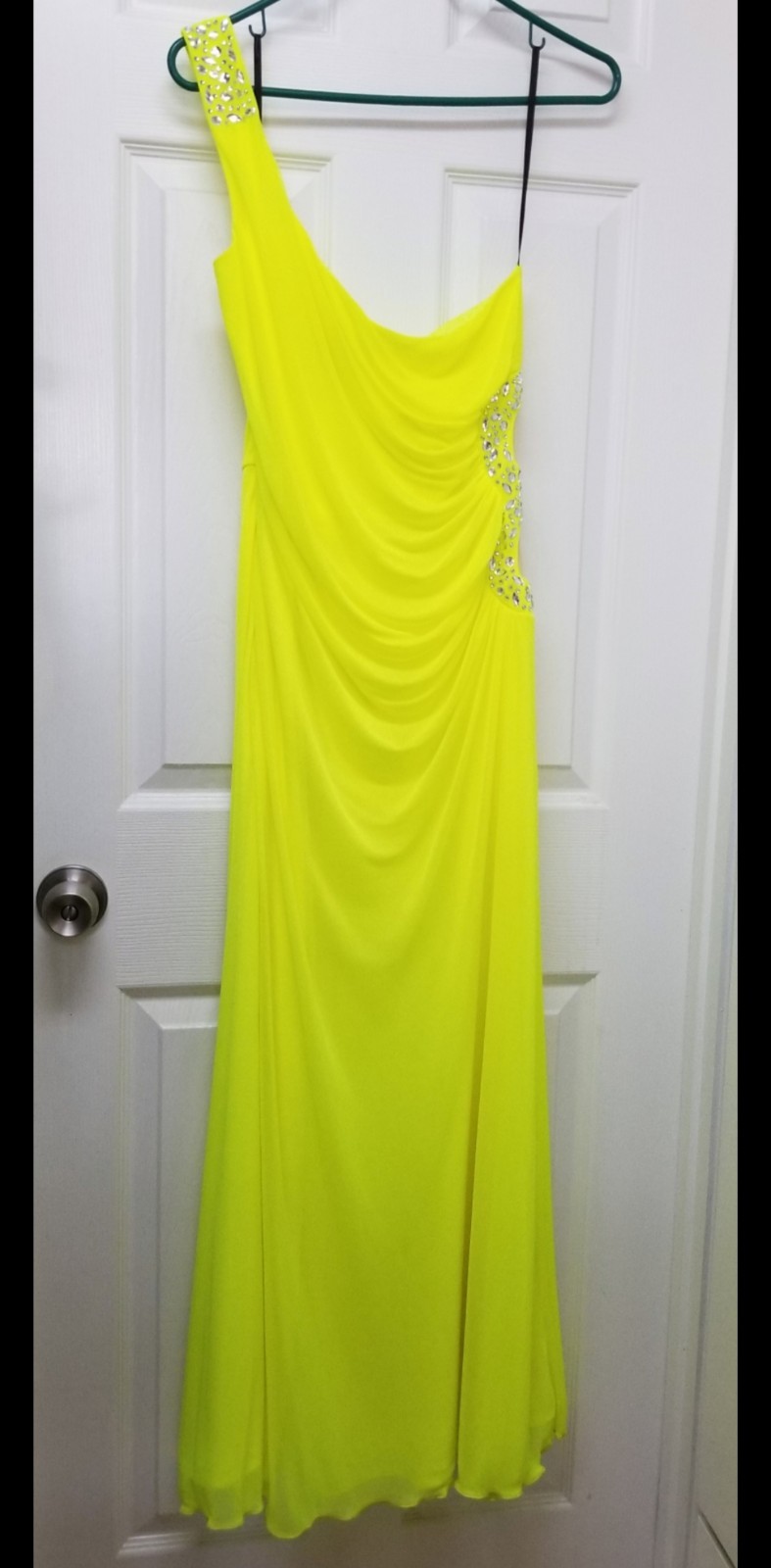 Pompous Girly Long Yellow Evening Gown