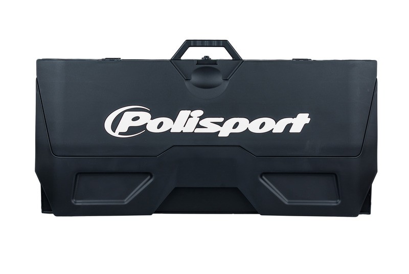 Tapis récupérateur pliable POLISPORT Bike Mat noir en plastique résistant
