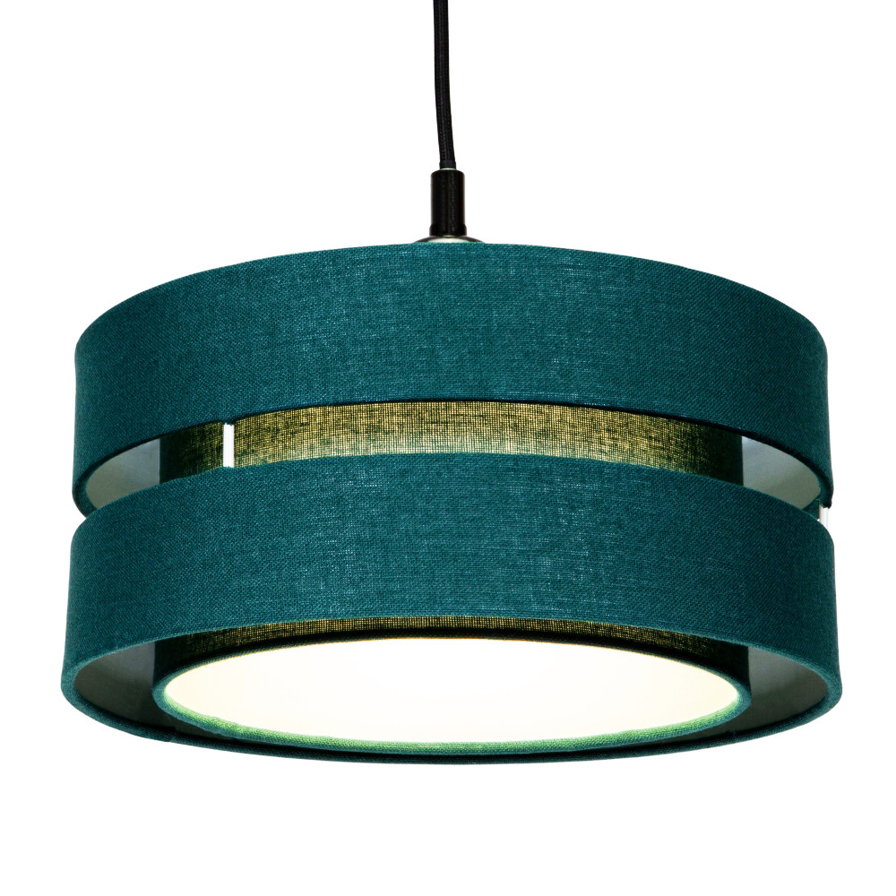 Contemporary Quality Green Linen Fabric Triple Tier Ceiling Pendant Light Sha...