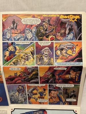 VINTAGE 1986 MATTEL TOYS BRAVESTARR NEW TEXAS DAILY NEWS POSTER INSERT #1