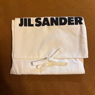 Jil Sander Logo Canvas Pouch Clothing Bag Women Bag Original Collection