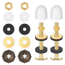 2 Pack Toilet Floor Bolts with Nuts, Washers  Caps Heavy Duty Replacement Kit