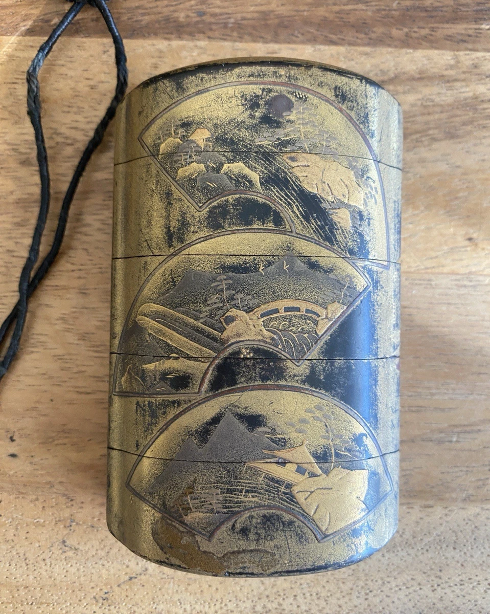 中国古玩　1983年　木製推黒　小箱　幅13cm 東K8-0330③タコチ Japanese Wood Box In Collectible Japanese Boxes (1900-Now) for