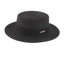 Straw Beach Sun Hat Pork-Pie Boater-Hat for Women Men - Summer Wide Brim Uv-R...