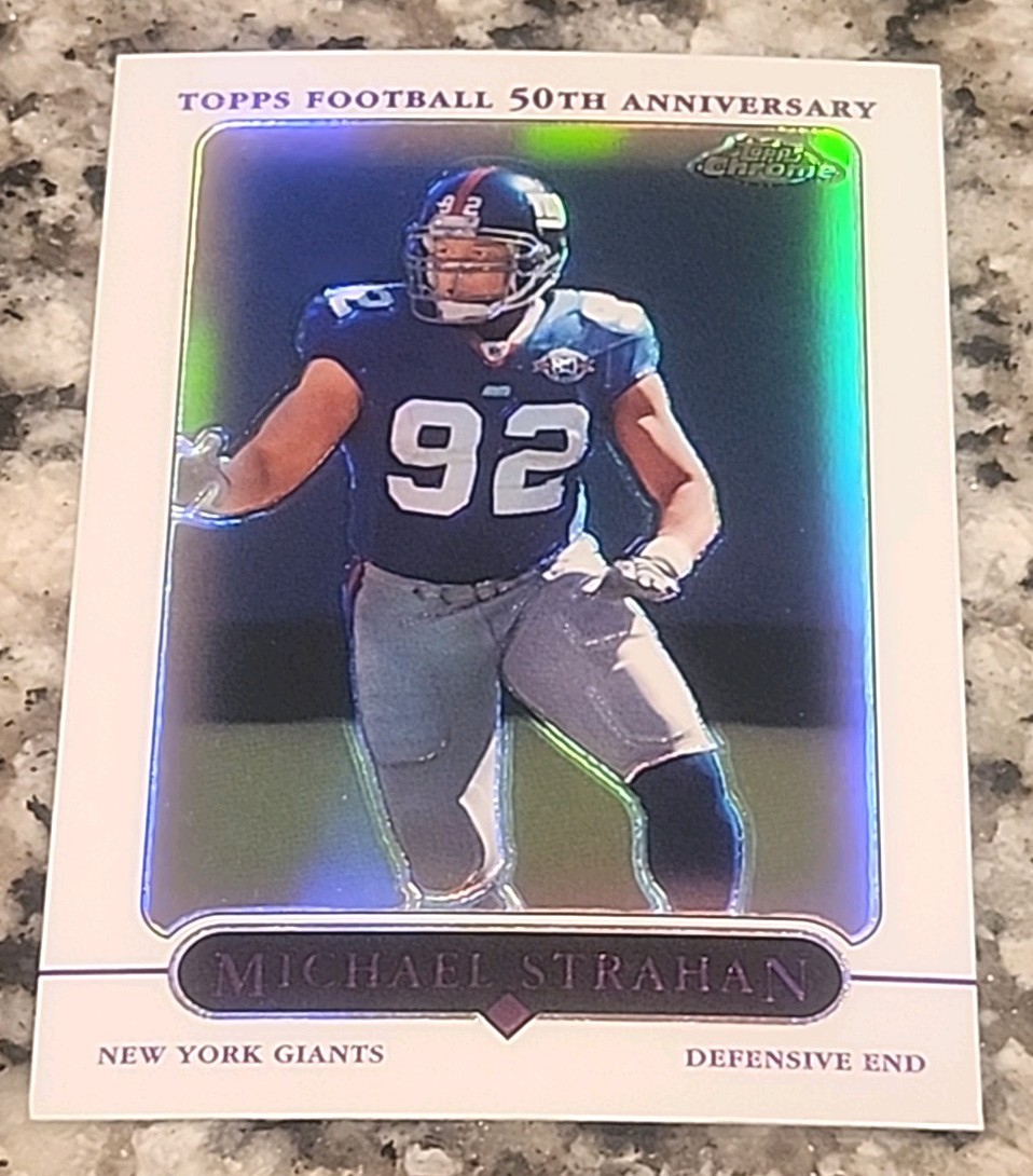 2005 Topps Chrome Michael Strahan Refractor #82 New York Giants HOF NM-MT