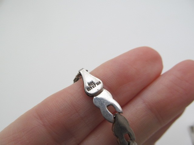 925 Sterling Silver 14K Yellow Gold Turkey XO Hugs & Kisses Linked Necklace