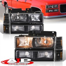 Black Head Lights Signal Lamps For 1994-1998 Gmc Sierra Ck 1500 2500 3500 Truck Black Head Lights Signal Lamps For 1994-1998 Gmc Sierra Ck 1500 2500 3500 Truck