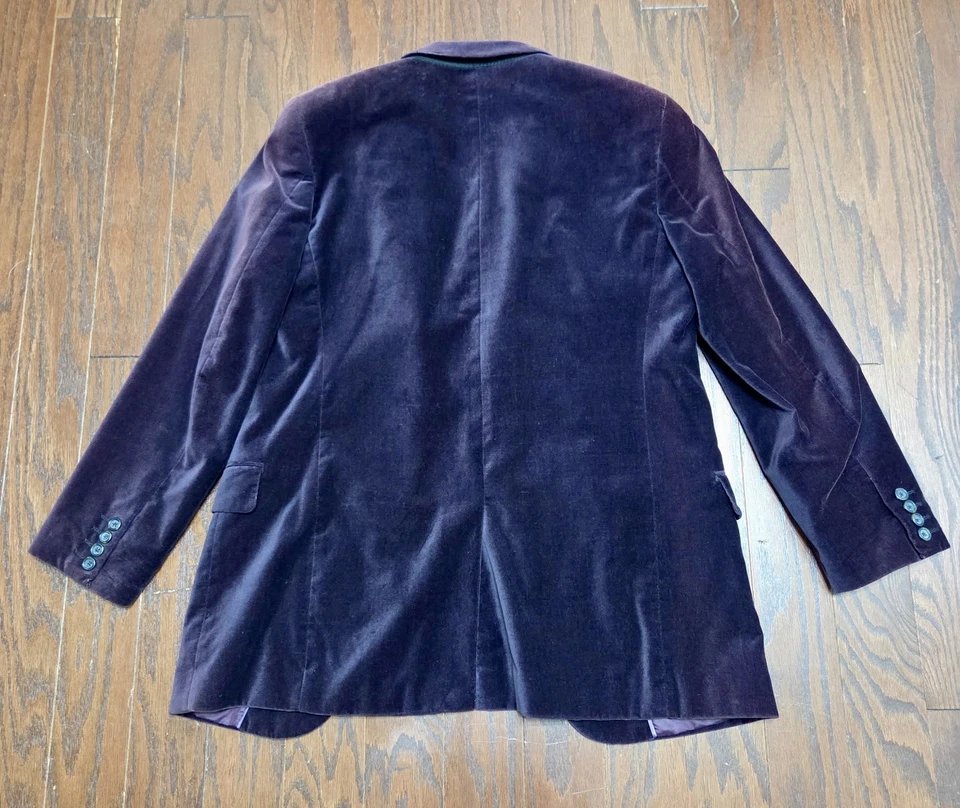 Merona Men’s Blue Sport Coat Cotton VELVET Jacket Formal PROM Wedding Blazer 44R - Image 2 of 4