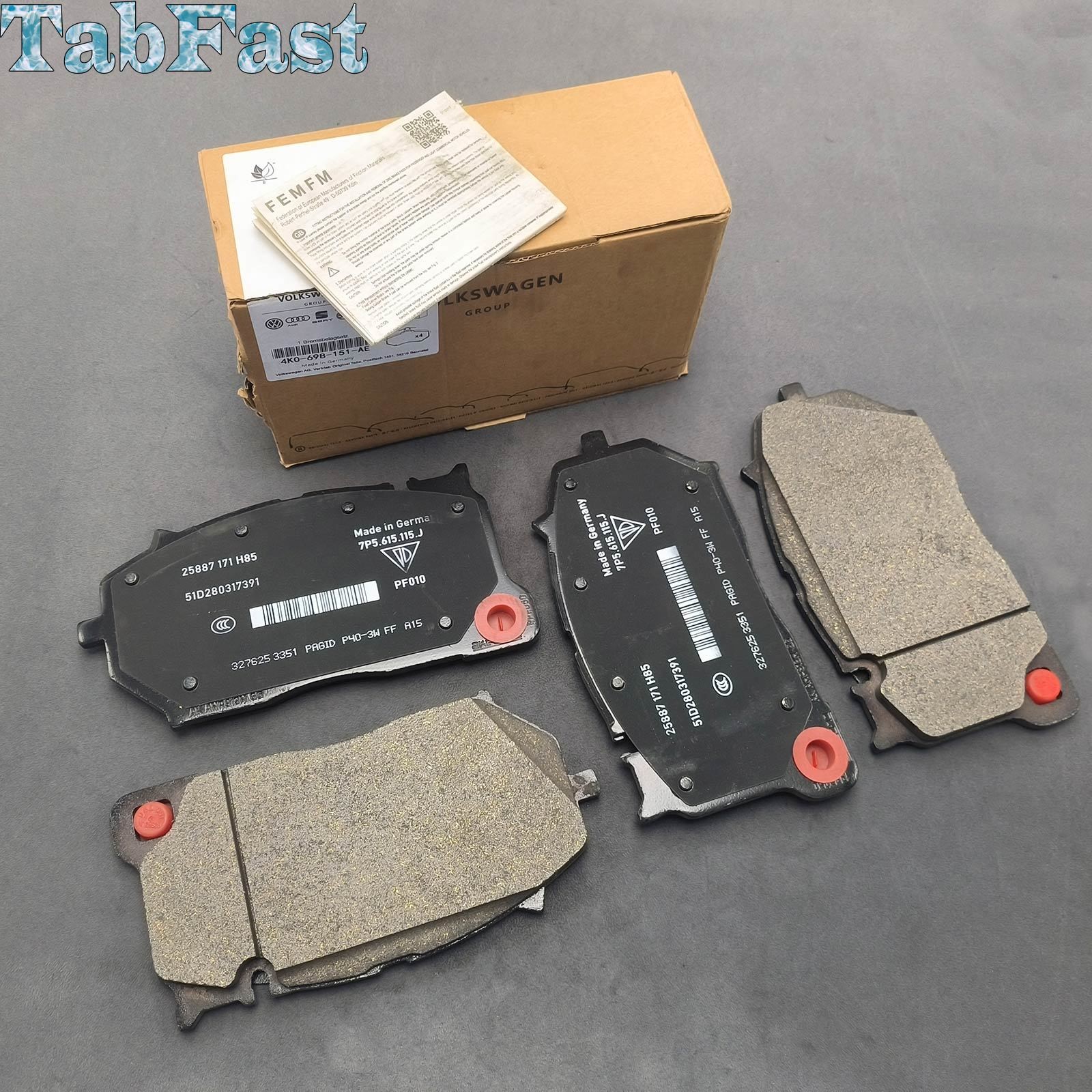 4K0698151AE Brake Lining Front for Audi 21-23 RS Q8, RS7 Sportback, RS6 Avant